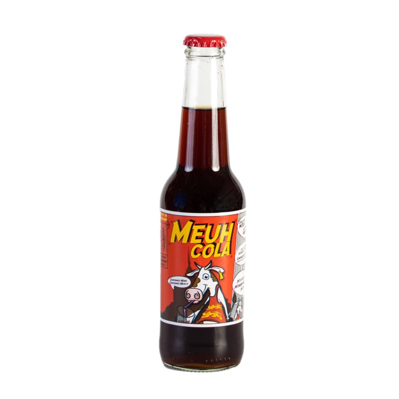 Bouteille de Meuh Cola 25 cl, le véritable cola artisanal normand au sucre de canne.
