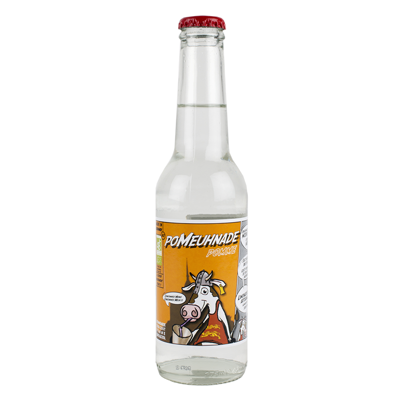 Bouteille de PoMeuhnade 25cl, soda artisanal normand à la pomme et calvados bio