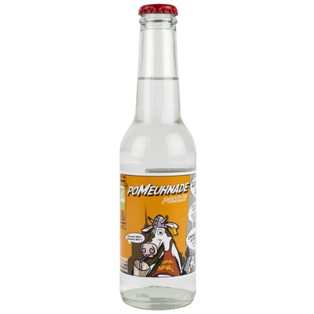 Bouteille de PoMeuhnade 25cl, soda artisanal normand à la pomme et calvados bio