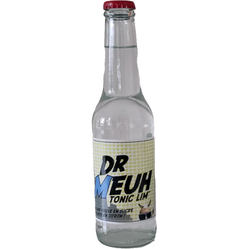 Bouteille de Dr Meuh Tonic Lim' 25cl, tonic bio normand au citron ultra léger et très peu sucré.