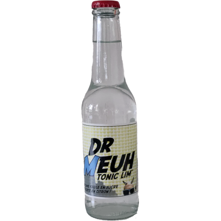 Bouteille de Dr Meuh Tonic Lim' 25cl, tonic bio normand au citron ultra léger et très peu sucré.
