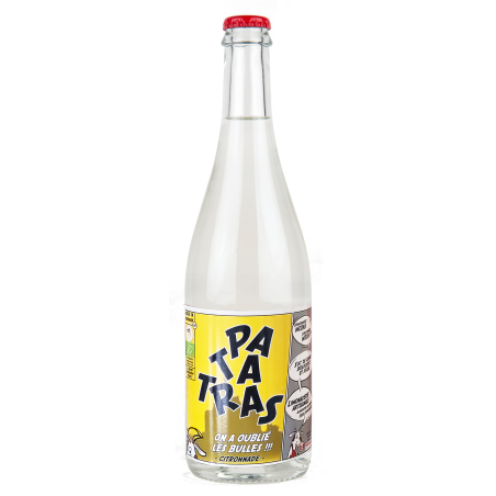 Bouteille de Patatras 75cl, citronnade plate bio artisanale normande sans bulles.