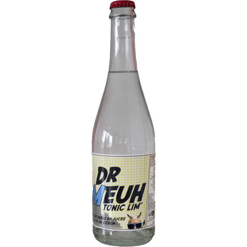 Grande bouteille de Dr Meuh Tonic Lim' 75cl, tonic bio normand très peu sucré pour mixologie.