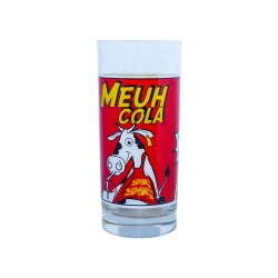 Fameuh verre rouge Meuh Cola avec l'illustration de la célèbre Meuhscotte, vendu en carton de 6.
