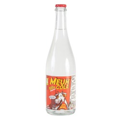 Grande bouteille de Meuh Cola Bio et Transparent 75cl, soda artisanal normand sans colorant caramel.
